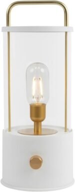 Camping Lantern in White, Lamp for Indoor and Outdoor Use, Rechargeable and Dimmable, Approx. 35 cm, Portable Light