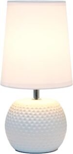 Mini Studded Texture Ceramic Bedside Table Lamp, White - Image 2