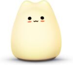 Cat Night Light, Cute Nursery Color Changing Night Light with Tap Control, Battery Powered Squishy Silicone Soft Cat Lamp Christmas Gifts