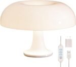 Mushroom Table Lamp, Dimmable Table Lamp for Bedroom, White Acrylic 12W Adjustable Light Color Temperature Lighting Home Decor Night Light for Bedside