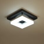 8in 8Watt Flush Mount led Ceiling Light fixtures.Modern Ceiling Lamps for Hallways,Balcony,Cloakroom, Small Closet,Washrooms,stairwell,Square,Black