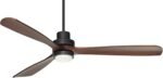 66"  XL DC Modern Industrial Indoor Ceiling Fan with LED Light Remote Control Matte Black Dark Walnut Opal Glass for Living Room Kitchen House Bedroom Family Dining Home - Image 2