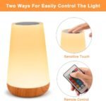 Table Lamp Touch Night Light - Portable Sensor Remote Control Bedside Lamps with Quick Rechargeable USB Dimmable Warm White Light 13 Colors  Table Lamp for Bedroom Living Room Office (White) - Image 2