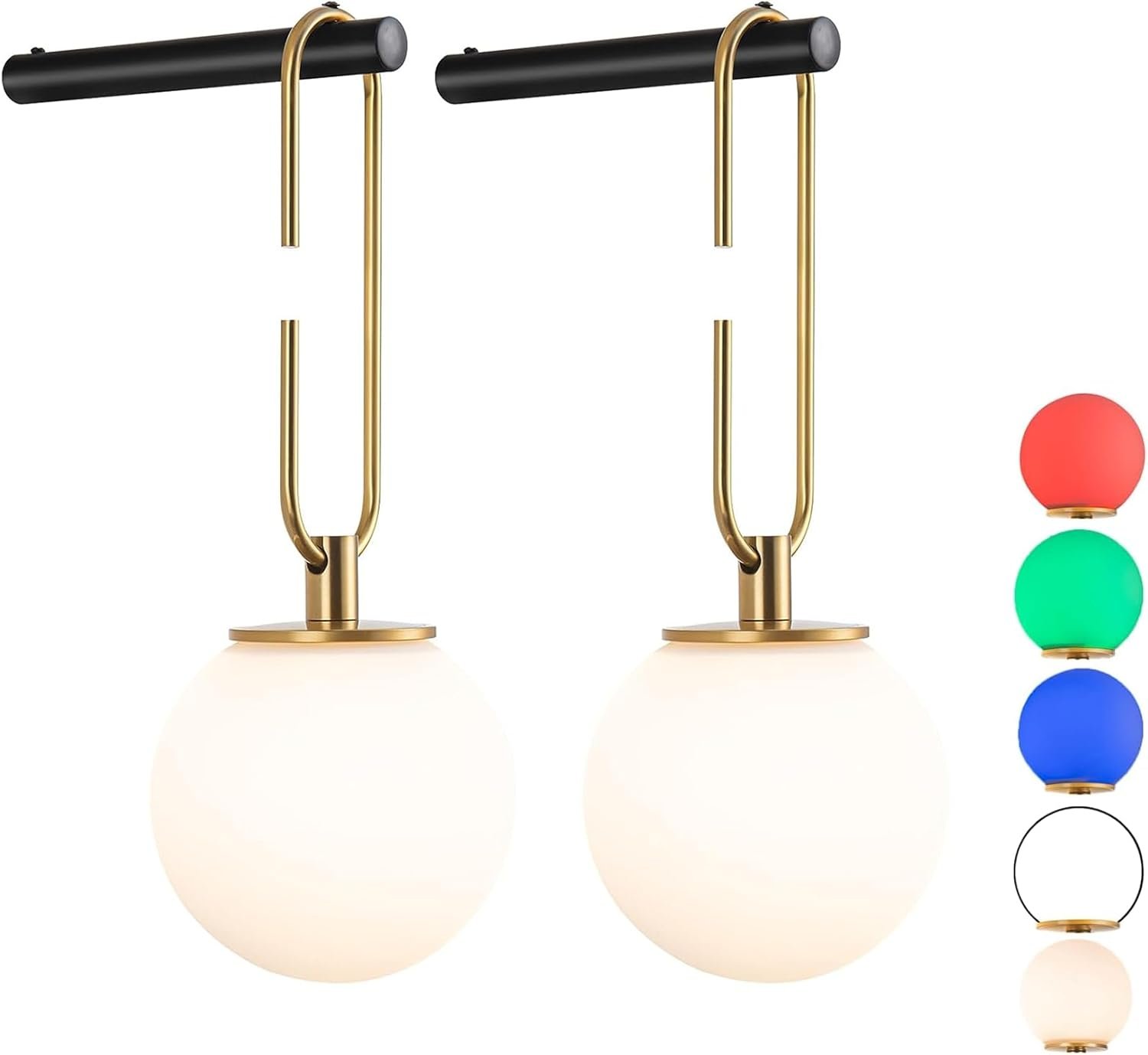 51pZs9faU-L._AC_SL1500_.jpg Battery Operated Wall Sconces Set of 2,Dimmable Wall Sconce Battery Powered with Remote Control,Indoor Not Hardwired Wall Lamp for Bedroom, Mid-Century Modern Wall Light - Image 1