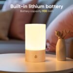 Acrylic Wood Lamp with Touch Switch,Rechargeable Night Light for Baby Nursery, Wooden Table Lamp with Dimmable ??Touch Lights for Kids, Breastfeeding, Bedroom,Creative Home Decor - Image 2