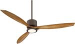 56"  Industrial Rustic 3 Blade Indoor Outdoor Ceiling Fan with LED Light Remote Control Oil Rubbed Bronze Koa Damp Rated for Patio Exterior House Home Porch Gazebo Garage - Image 2