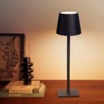 Cordless Table Lamps, 3 Colors Stepless Dimming, 5000mAh Rechargeable Battery LED Desk Lamp for Bedroom/Couple Dinner/Desk/Cafe/Dining Room/Terrace (Black)