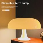 Mushroom Table Lamp, Dimmable Table Lamp for Bedroom, White Acrylic 12W Adjustable Light Color Temperature Lighting Home Decor Night Light for Bedside - Image 2