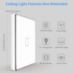 LED Ceiling Light Fixtures Flush Mount 12.8inch 24W Bright White Square LED Ceiling Lamp 5000K, 2050LM Daylight Waterproof Bathroom Ceiling Light for Kitchen Hallway Porch Living Room Bedroom - Image 2