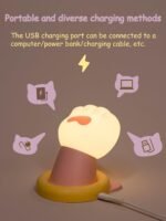 Night Light, Cute Paw Touch Lamps with Timer, USB Rechargeable Dimmable Lamp, Unique Night Lights Silicone Nursery Night Lamp Cute Room Decor for Boys Girls Christmas Birthday Gifts - Image 2