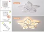 Modern Ceiling Light,23.6?? Dimmable LED Chandelier Flush Mount,Remote Control Acrylic Leaf Lamp Fixture for Living Room Dining Room Bedroom 60W - Image 2