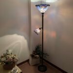 L10686 Baroque  Stained Glass  Floor Lamp with Sidelight for Reading Home Decor, 71-inch Tall - Image 2