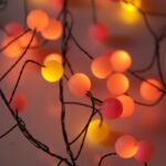 120 LED Cluster Fairy Lights ?C Red, Orange, Yellow Indoor Decorative String Lights, Plug-in Fall Decor for Indoor or Outdoor use.
