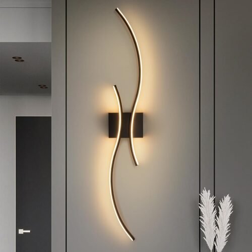 Modern Led Wall Light, 39inch Black Indoor Led Wall Sconce Lighting, Bathroom Vanity Light Fixtures Over Mirror for Living Room Hallway Bedroom Bedside Wall Lamp (Warm White, 3000K)