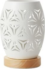 Bedside Table Lamp, Small Night Light Metal Lampshade and Wood Base, E12 40W Desk Lamp for Bedroom Living Room Home Decor Office Restaurant Bar, White, Without Bulb