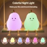Cute  Night Light, Nursery Pear Lamps with Silicone USB Rechargeable Touch Control 7 Colors for Kids, Adults, Camping, Party Room Decor - Image 2