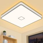 LED Ceiling Light Flush Mount 24W 12.6 inch Square LED Ceiling Lamp with 240Pcs LED Chips Without Flicker, 2050 Lumens, IP44, 80Ra+, 180W Equivalent (Warm White)