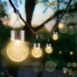 Solar Outdoor Lights Decorative 12 Pack, Hanging Solar Garden Lights Waterproof, Solar Powered Globe Lantern Cracked Glass Ball Lights for Yard Patio Fence Tree Umbrella Holiday Decoration,Warm White - Image 2