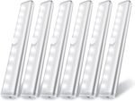 6 Pack Motion Sensor Lights, 10  Closet Battery Operated Lights, Stick-On Anywhere Magnetic Night Light Bar,  Safe Light Indoor for Closet Stairs Wardrobe