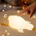 Children's Night Light, Silicone Duck Animal Night Light Baby for Children's Room, 3 Brightness Bedside Lamp, Gifts for Girls, 1200 mAh USB Rechargeable Night Light, Dimmable for