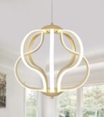 Modern Led Chandelier,Gold Hanging Pendant Lights for Dining Room Foyer Entryway Kitchen Living Room 8 Lights