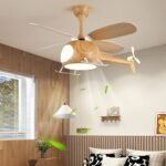 Helicopter Model Fan Light Children's Area Pendant Light American Antique Style Industrial Finishes Remote and Additional Wall Control