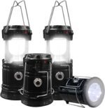 Solar  Camping Lantern,  Solar DC Rechargeable Portable Folding  Lanterns Flashlights for Indoor Outdoor Home Emergency Power Outage Hurricane Supplies 4-Pack