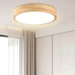 Led Ceiling Light Flush Mount: 12 Inch 24W Wood Bedroom Light Fixture with Round Modern Flat Overhead Minimalist Ceiling Lamps for Kitchen Hallway Laundry Natural White 4500K, Not Dimmable