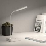 LED Desk Lamp, Desk Light, Desk Stand, White, USB Powered, Daylight White, Smartphone Stand Included - Image 2