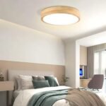 Led Ceiling Light Flush Mount: 12 Inch 24W Wood Bedroom Light Fixture with Round Modern Flat Overhead Minimalist Ceiling Lamps for Kitchen Hallway Laundry Natural White 4500K, Not Dimmable - Image 2