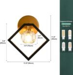 Crystal Wall Sconce Lighting Set of 2, 1-Light K9 Crystal Gold&Black Modern Vanity Lights Wall Lamp, Bathroom Light Fixtures for Mirror Kitchen Living Room Bedroom Hallway Cabinet Porch - Image 2