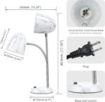 Eye-Caring Marble Table Lamp of Simple Designs Home E26Led Screw Basic Metal Desk Lamp with Flexible Gooseneck Hose Neck Study Lamp for Bedroom Office Living Room Convenient On/Off Switch - Image 2