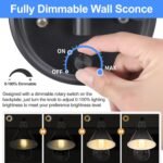 Wall Sconce Plug in, Dimmable Wall Sconce with Switch Swing Arm Wall Lights Plug in Wall Mounted Light Wall Sconces Lighting with 6FT Plug in Cord, E26 Base, LISTED(Two Arms, 1 Pack) - Image 2