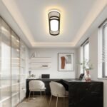 Modern LED Linear Ceiling Lights Dimmable LED Ceiling Lamp with Remote Control 2.3ft Acrylic Flush Mount Ceiling Lighting Fixtures for Living Room Kitchen Dining Room (40W/3000-6500K/Black) - Image 2