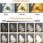 Clip on Light LED Reading Book Study Lamp 3 Color Modes 10 Brightness Eye Protection 360?? Flexible Gooseneck Student Dormitory Office Desk Lamp at Night in Bed - Image 2