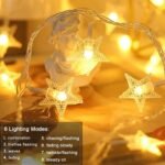 Star String Lights Plug in - 33 ft 100 LED Star Fairy String Lights with Remote and Timer, Waterproof for Bedroom Porch Wedding Party Patio Garden Tent Indoor Outdoor D??cor, Warm White - Image 2