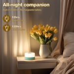 Rechargeable Baby Night Light LED Nursery Lamp Touch Lights, Dimmable and 3 Color Temperature Adjustable Bedside Night Light for Kids, Breastfeeding, Green - Image 2