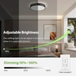 Modern Dimmable Ceiling Light Fixture,5CCT in One LED Flush Mount Kitchen Lights,Round Close to Ceiling Lamp for Hallway Entryway Bedroom Living Room Laundry Room Bathroom(Black,11.81 in,ETL Listed) - Image 2