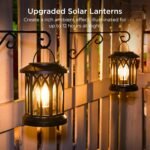 Solar Lanterns Outdoor Waterproof, Upgraded Bright Hanging Solar Lights for Outside,Solar Powered Lanterns Lighting LED for Garden Patio Yard Decorative 2 Pack (Warm Light) - Image 2