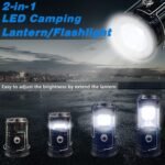 Solar  Camping Lantern,  Solar DC Rechargeable Portable Folding  Lanterns Flashlights for Indoor Outdoor Home Emergency Power Outage Hurricane Supplies 4-Pack - Image 2