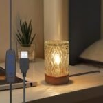 Mini Soft Warm LED Night Light,Dimmable Bedside Lamp Small Nightstand Glass Lamps Desk Reading Light for Bedroom,Living Room,Study Room,Office