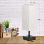 Small Table Lamp for Bedroom - Bedside Lamps for Nightstand, Minimalist Night Stand Light Lamp with Square Fabric Shade, Desk Reading Lamp for Kids Room Living Room Office Dorm - Image 2
