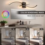 Modern Led Wall Light, 39inch Black Indoor Led Wall Sconce Lighting, Bathroom Vanity Light Fixtures Over Mirror for Living Room Hallway Bedroom Bedside Wall Lamp (Warm White, 3000K) - Image 2