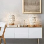 Bedside Table Lamp, Small Night Light Metal Lampshade and Wood Base, E12 40W Desk Lamp for Bedroom Living Room Home Decor Office Restaurant Bar, White, Without Bulb - Image 2