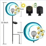 Solar Outdoor Garden Lights - Solar Powered Pathway Lights Outdoor Decorative Lights Waterproof Crackle Glass Globe Led Landscape Lighting for Pathway,Yard,Lawn,Patio Stars Moon - Image 2