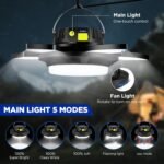 Camping Lantern, Solar Lantern Rechargeable Lantern Camping Light, 96 s 5 Gears Brighter Portable Tent Lights with , Support Phone Charging Emergency Lanterns for Power Outages/Hiking - Image 2