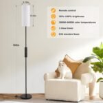 Floor Lamps for Living Room, 64" Modern Floor Lamp with Remote Control and Stepless Dimmable Colors Temperature & Brightness, Standing Lamps for Living Room Bedroom Office, 9W Bulb Included - Image 2