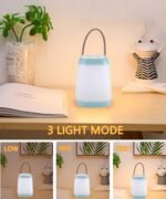 Night Light for Kids,  Rechargeable Nursery Lamp Portable Camping Lantern with 3 Light Modes for Camping,Emergency,Bedroom,Indoor and Outdoor(Cyan, 1 Pack) - Image 2