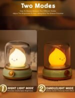 Cute Chibi Flame Lamp, Anime Cozy Lights, Retro Rechargeable Night Light, Decor, Cute Desk Accessories, Gifts - Image 2