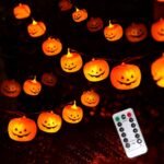 Halloween String Lights, LED Pumpkin Lights - 3D Waterproof Orange Jack-O-Lantern 20 LED Battery Operated String Lights, 8 Modes Holiday Lights for Indoor Outdoor Decor Party Decorations